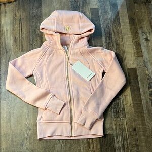 lululemon athletica Girls' Light Pink Hooded Zip-Up Sweatshirt